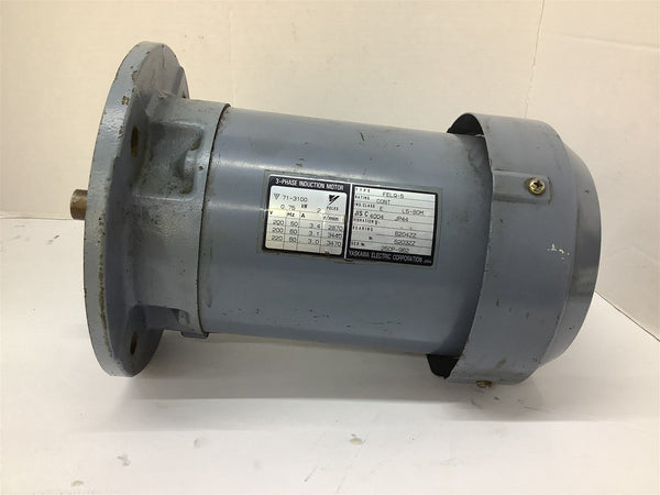 Yaskawa Electric FELQ-5 AC Induction Motor 0.75kW 200V 3440RPM 2P 3PH – BME  Bearings and Surplus