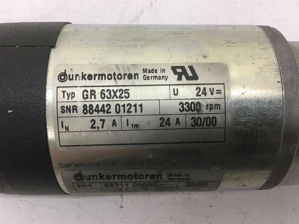 Dunkermotoren GR 63x25 Motor 3300 RPM 88711 05005 24V 
