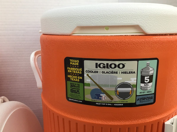 Orange Igloo, Igloo 5 Gallon Beverage Dispenser, Beverage Dispenser