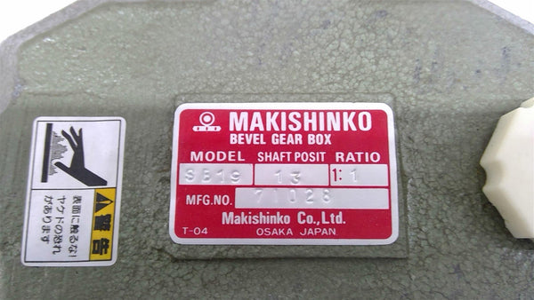 Makishinko SB19 Bevel Gear Box 13 Shaft Posit 1:1 Ratio – BME