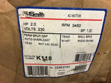 A.O. Smith K118 2 Hp AC Motor 230 volts 3450 rpm 2P 145T Frame