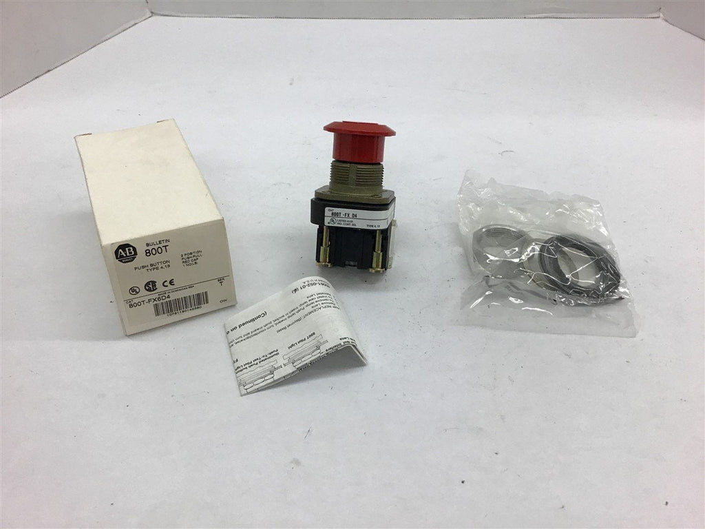 Allen Bradley Pushbutton 800T-GX6D4 Type 4 13 Ser T Red Cap 2 Position