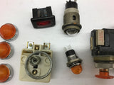 Assorted Lot of Pushbuttons and Pilot lights and accessories