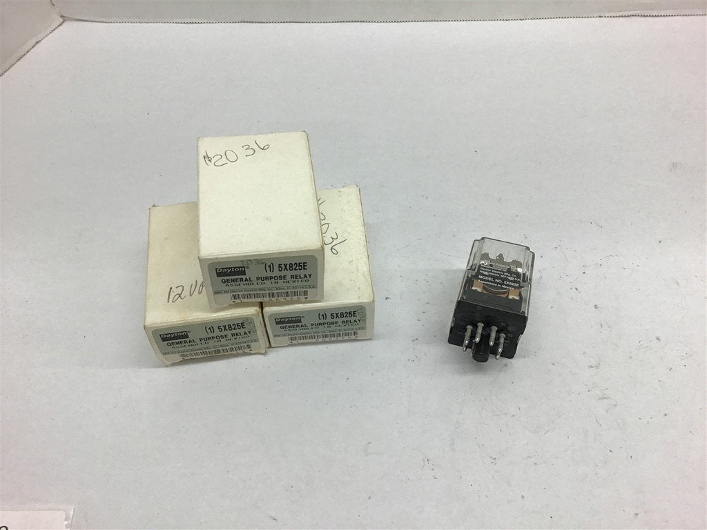 Dayton 5X825E General Purpose Relay 10 Amp 250 Vac Lot of 3