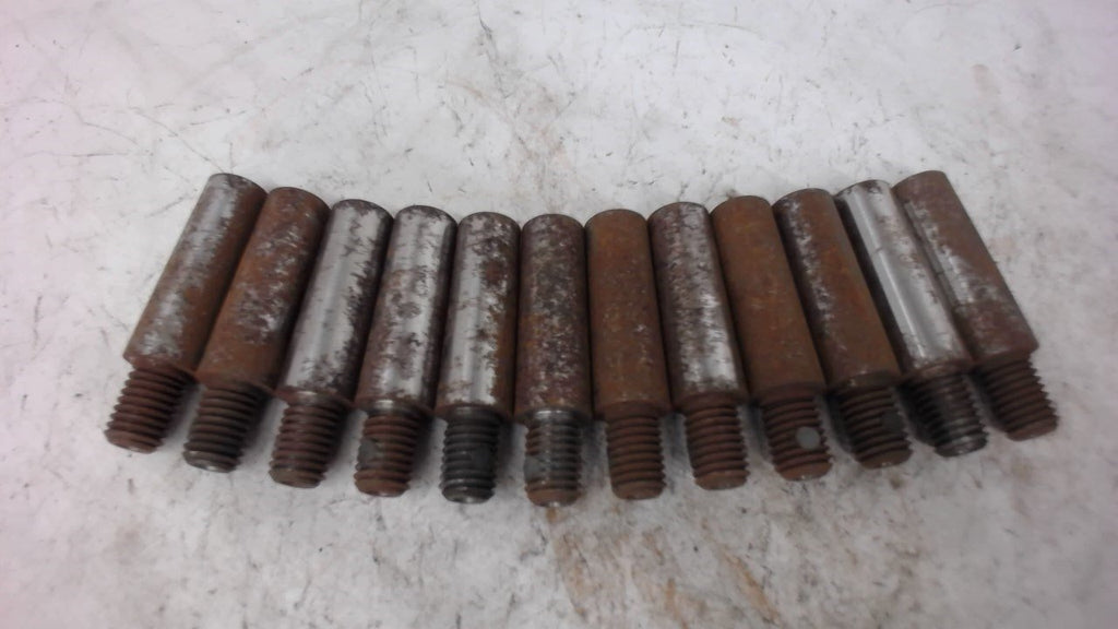 LOT OF 12, TAPERED PINS W/ 1/2"-13 THREADED, 2-3/4" LONG X 0.709" THOUGH 5/8" OD