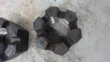 LOT OF 2, HEX CASTLE NUTS, 1-3/4"-13, 2-11/16" WRENCH SIZE, 1-3/4" DEPTH