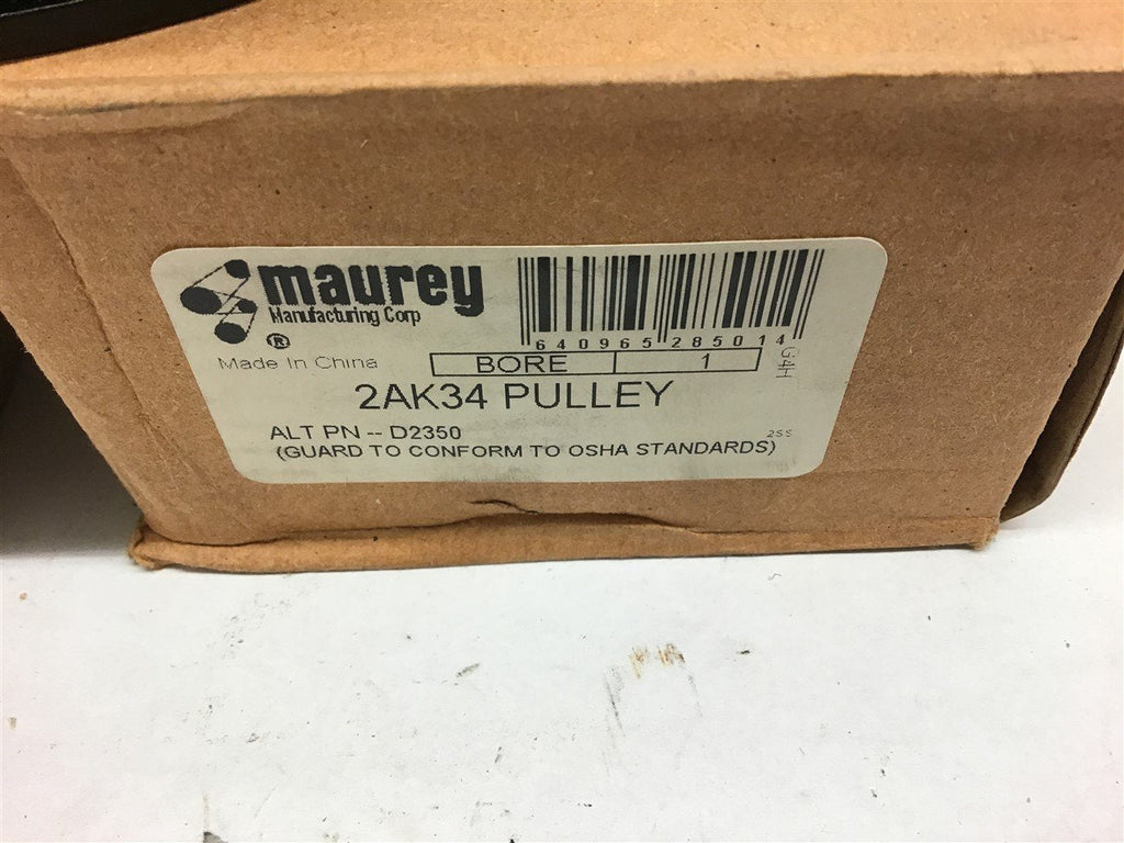 Maurey 2AK34 Pulley 2 Groove 1" bore