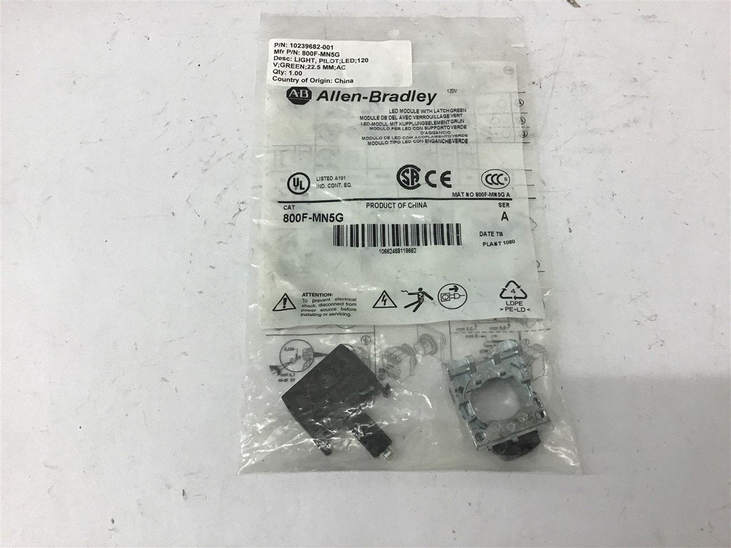 Allen-Bradley 800F-MN5G Led module w/ Latch Green