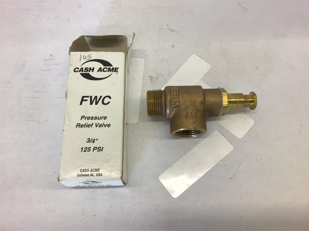 Cash ACME FWC Pressure Relief Valve 3/4" 125PSI