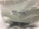 SMC VV5Q11-10C4FU0-DNS manifold w/ 10 30-VQ1201-5 Solenoid Valves 240 Vac