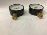 OCI 2034L 0-15 PSI Air Pressure Gauge 2.5" Lot Of 2