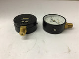 OCI 2034L 0-15 PSI Air Pressure Gauge 2.5" Lot Of 2