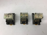 Omron Ly4N Relay 24 VDC W/ Base Lot Of 3