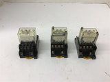 Omron Ly4N Relay 24 VDC W/ Base Lot Of 3