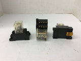 Omron Ly4N Relay 24 VDC W/ Base Lot Of 3