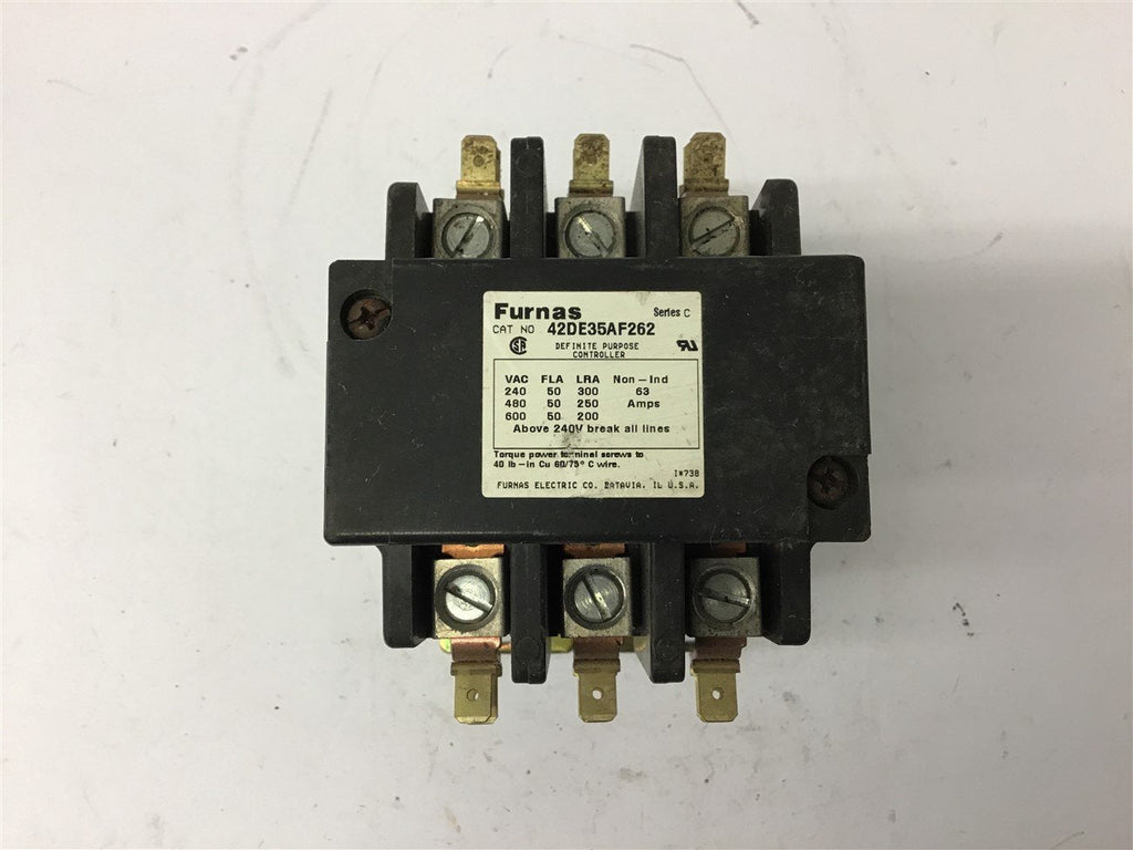 Furnas 42DE35AF262 50 Amp Contactor 600 volts