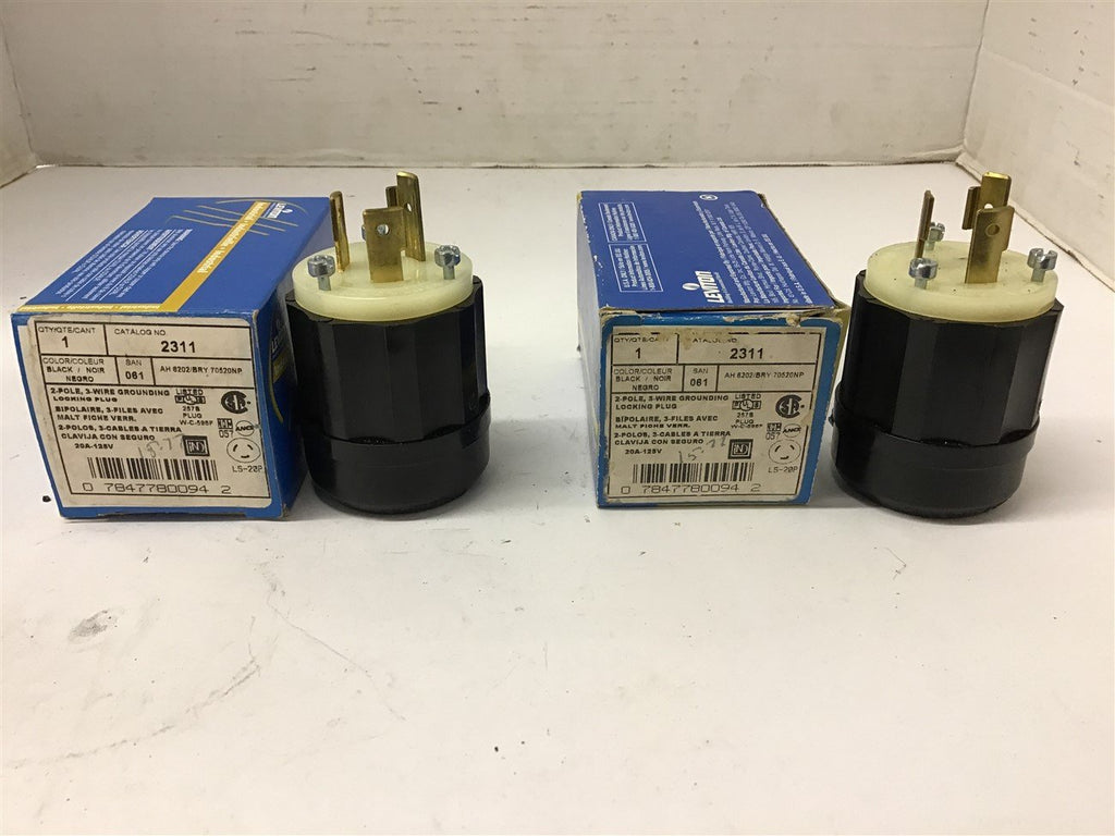 Leviton 2311 Locking Plug 20 Amp 125 Volt Lot Of 2