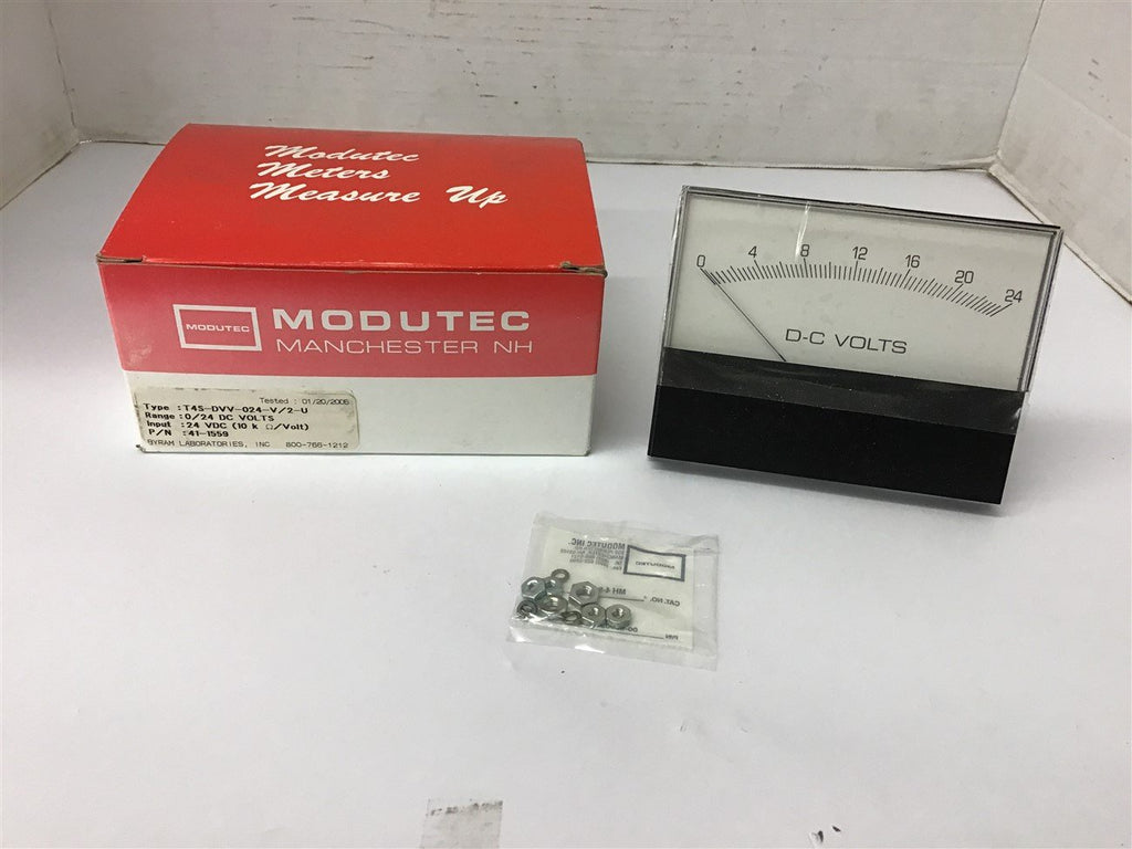 Modutec 41-1559 T45-DVV-024-V/2-U Panel Meter 0-24 DC Volts