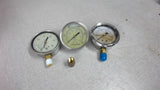 LOT OF 3 LIQUID FILLED GAUGES--2-1/2"--1/4" NPT,