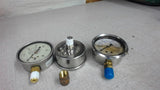 LOT OF 3 LIQUID FILLED GAUGES--2-1/2"--1/4" NPT,