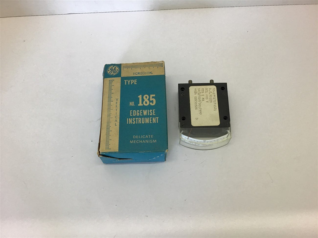 GE 185 Edgewise Instrument 0-600 DC Volts meter