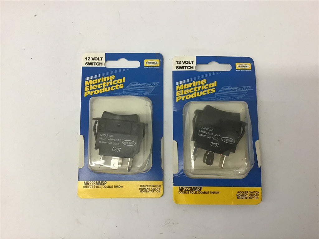 Hubbell MR223MMSP 12 Volt Rocker Switch Lot Of 2