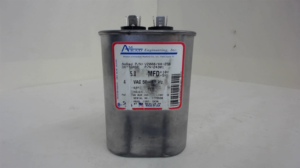 AMRAD, V2000/44-256, CAPACITOR, 25 MFD, 440 VAC, 50/60HZ