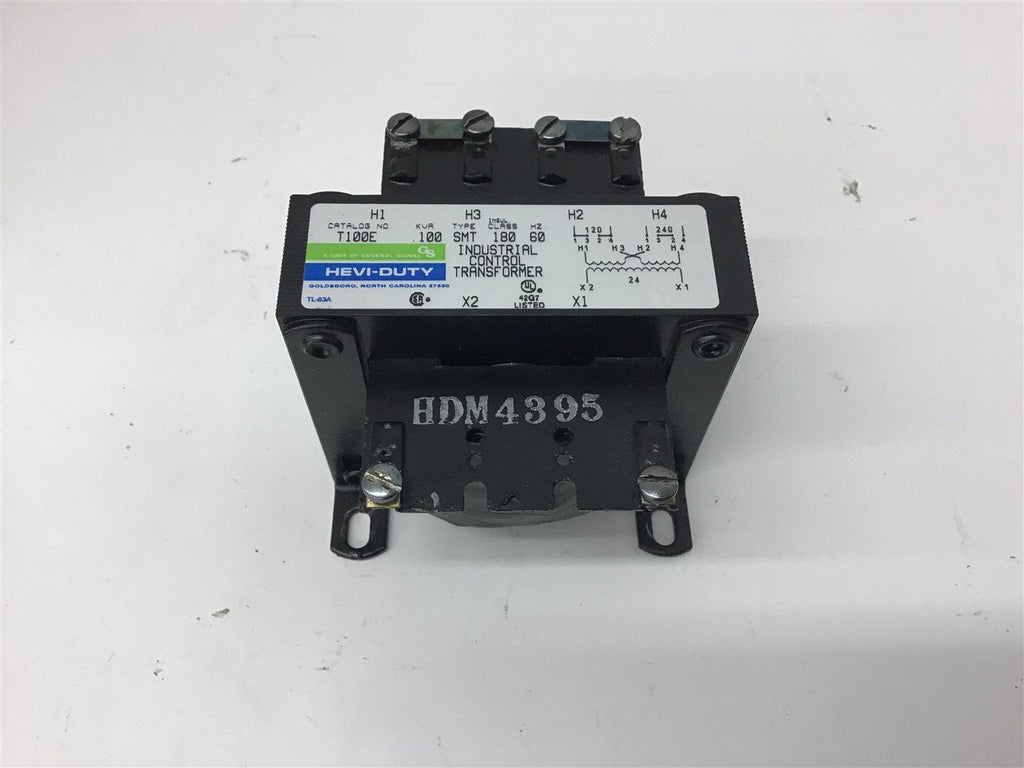 Hevo-Duty T100E Industrial Control Transformer .100 KVA 120 240 Pri 24 Sec