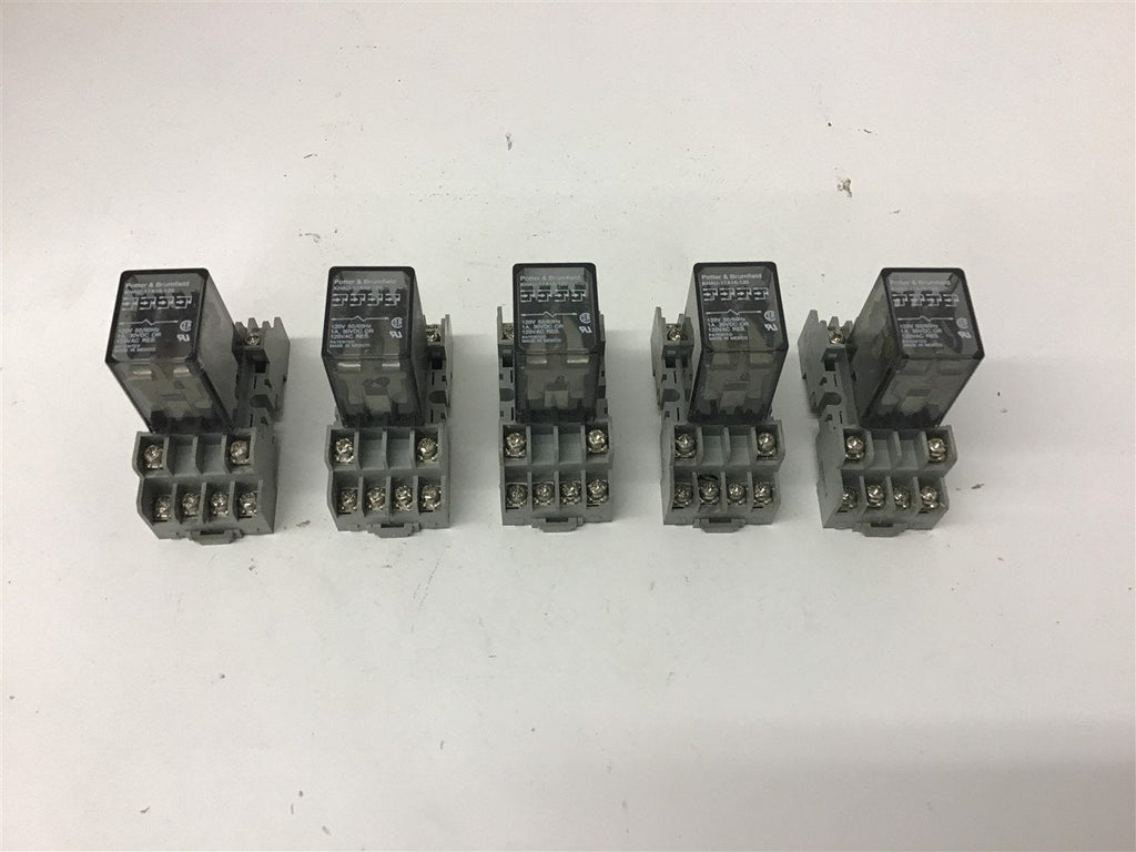 Potter & Brumfield KHAU-17A16-120 120 Volt Relay With Base Lot of 5