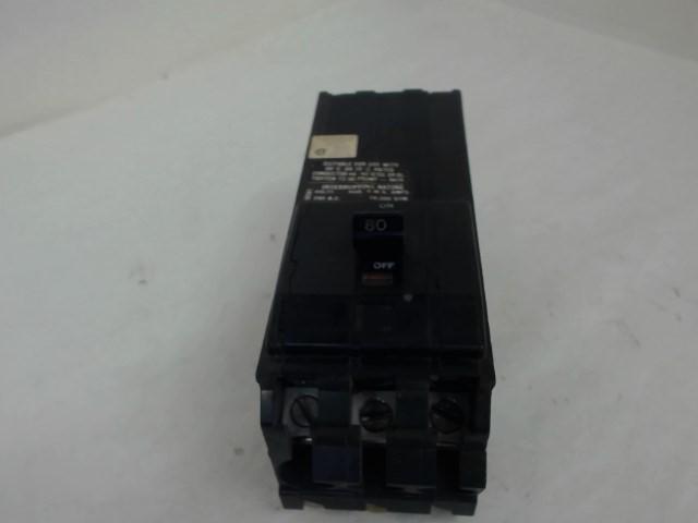 Square D, Q1380, Circuit Breaker, 80 Amp, 3 Pole, 240 Vac, Type Q1, D15K 1