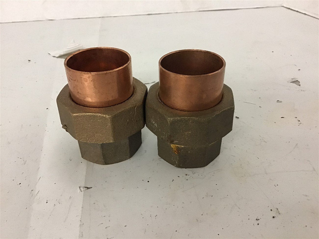 Copper + Brass Union C x C Brass Pipe fitting lot of 2