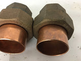 Copper + Brass Union C x C Brass Pipe fitting lot of 2