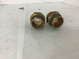 Copper + Brass Union C x C Brass Pipe fitting lot of 2