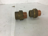 Copper + Brass Union C x C Brass Pipe fitting lot of 2