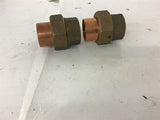 Copper + Brass Union C x C Brass Pipe fitting lot of 2