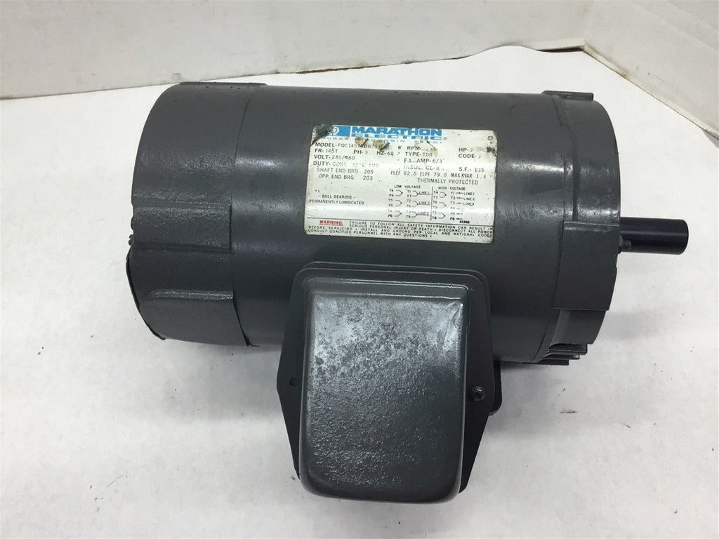 Marathon PQC145TTDR7335 2 HP AC Motor 230/460 Volts 145T Frame