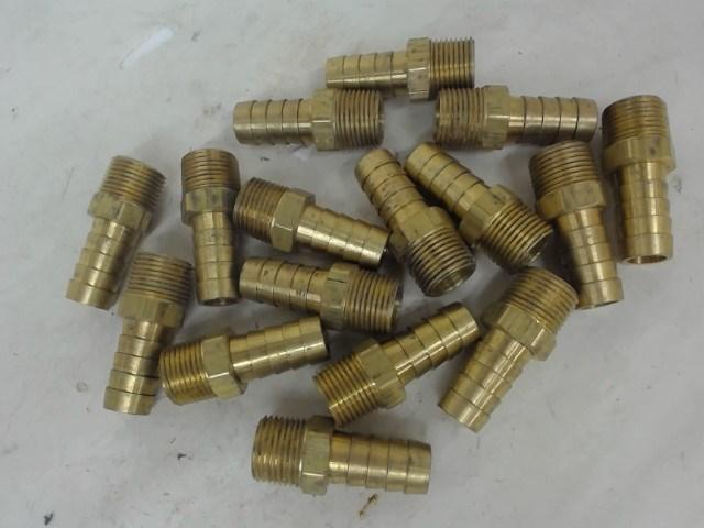 LOT OF 16, 3/8" X 3/8" BRASS MALE THREADED ADAPTERS