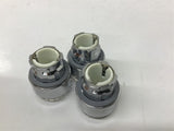 White Illuminated Pushbutton Switch Lot of 3