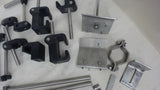 LOT OF VARIOUS MOUNTING BRACKETS INCLUDING BRACKETS, RODS, PLATES & ECT.