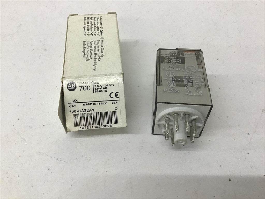 ALLEN BRADLEY 700-HA32A1 Relay 120 Vac DPDT