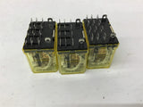 IDEC RH4B-U 120 VAC Pilot Cube Relay Lot of 3