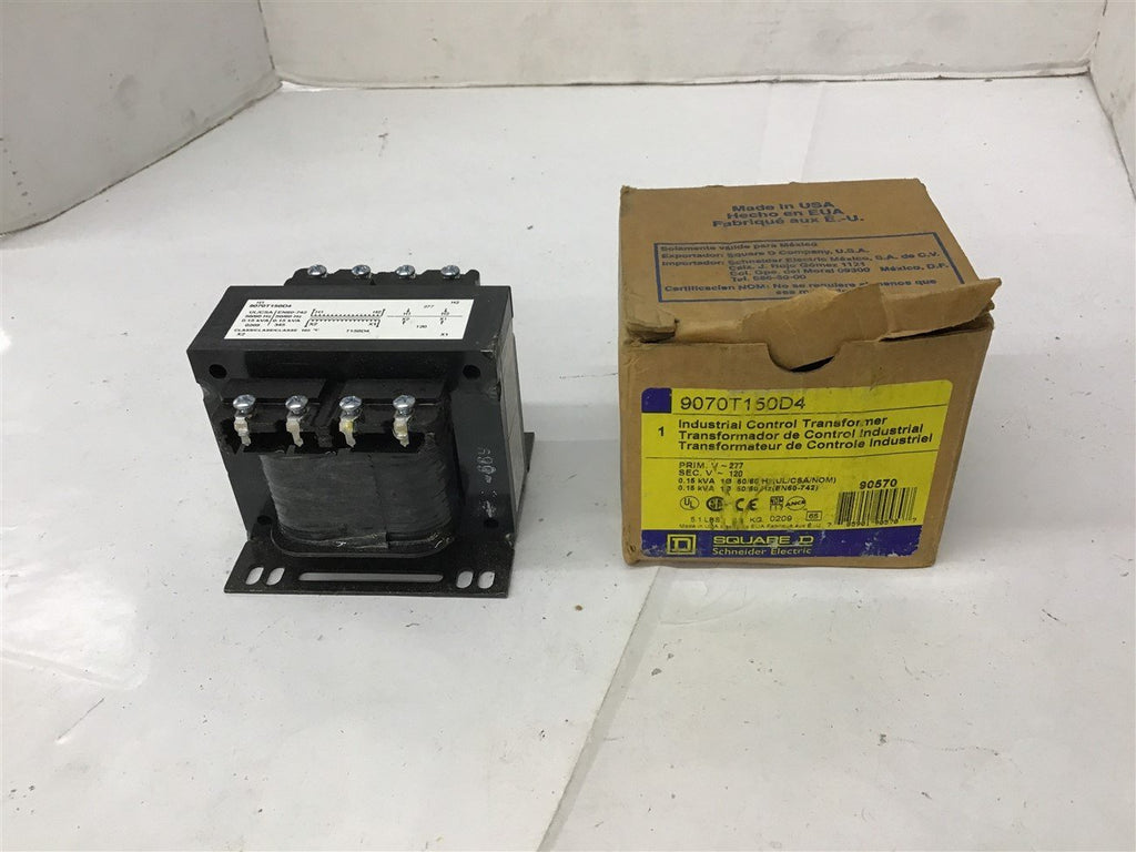 Sqaure D 9070T150D4 0.15 KVA Industrial Control Transformer 277 Pri 120 Sec V