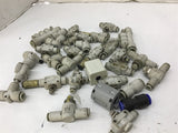 Various Pneumatic Fittings Sizes Ranging From 1/8" To 10 MM Lot Of 30