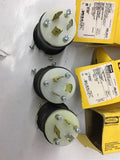 Hubbell HBL2311 20A 125V 2 Pole 3 Wire Twist Locking Plug Lot Of 3