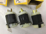 Hubbell HBL2311 20A 125V 2 Pole 3 Wire Twist Locking Plug Lot Of 3