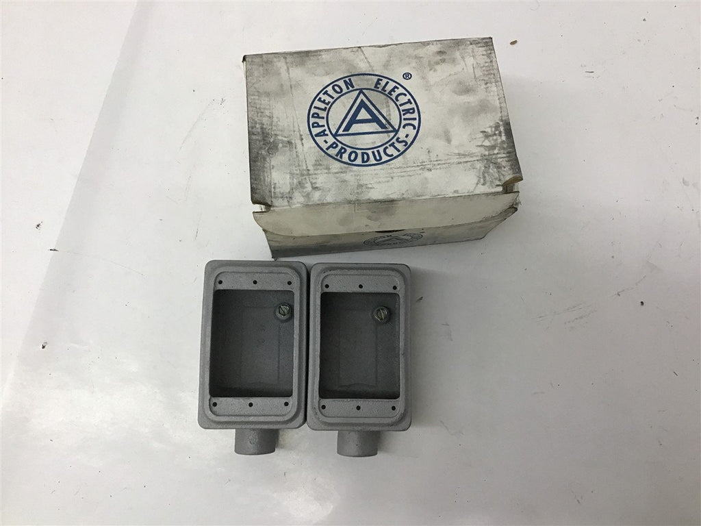 Appleton Electric APP FS-1-50 Single Gang 1/2" Device BoxLot Of 2