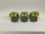 Idec RH4B-U Relay 120 Volt W/ Base Lot Of 3