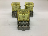 Idec RH4B-U Relay 120 Volt W/ Base Lot Of 3