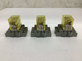 Idec RH4B-U Relay 120 Volt W/ Base Lot Of 3