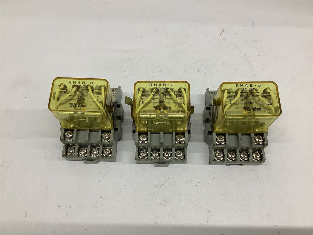 Idec RH4B-U Relay 120 Volt Relay Lot Of 3